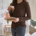 Round-neck M Lange T-shirt Black - One Size