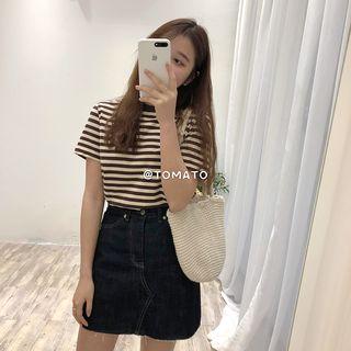 Striped T-shirt Coffee - One Size