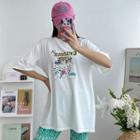 Unicorn-print Boxy T-shirt