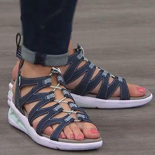Wedge Heel Lace-up Sandals