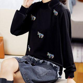 3/4-sleeve Fray Hem Blouse