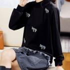 3/4-sleeve Fray Hem Blouse