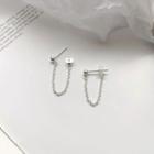 Chained Earring 1 Pair - Silver - One Size
