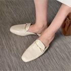 Metal-trim Backless Penny Loafers