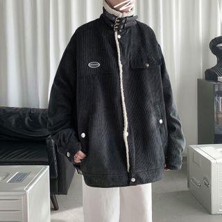 Stand-collar Corduroy Jacket