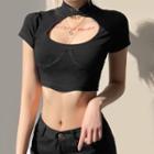 Short-sleeve Cut-out Crop Top