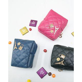 Quilted Faux-leather Pouch