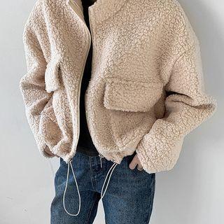 Flap Sherpa-fleece Zip-up Jacket