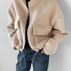 Flap Sherpa-fleece Zip-up Jacket