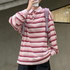 Striped Polo Shirt As Shown In Figure - One Size
