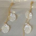 Shell Petal Dangle Earring 1 Pair - 0666a - Silver Needle Earring - White Shell - Gold - One Size