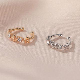 Rhinestone Alloy Flower Cuff Earring