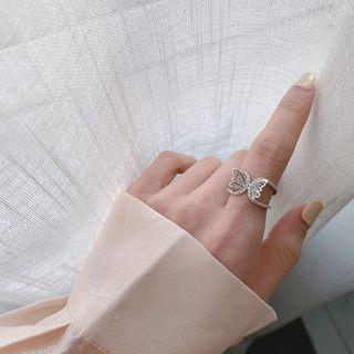 Butterfly Ring 1 Pc - J760 - Open Ring - Silver - One Size