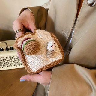 Set: Cartoon Knit Crossbody Bag + Coin Purse As Shown In Figure - One Size