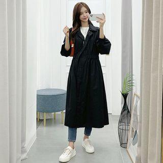 Collared Waistband Long Parka
