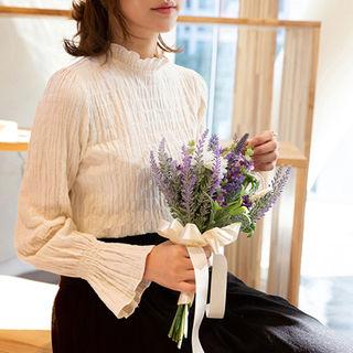 Frill-neck Crinkled Top