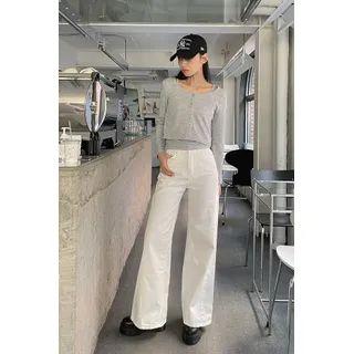 Twisted-seam Wide-leg Pants
