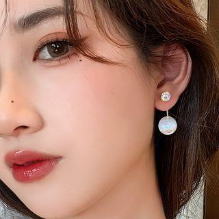 Rhinestone Faux Pearl Alloy Dangle Earring 1 Pair - White - One Size