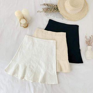 High-waist Plain Mermaid Skirt