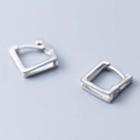 925 Sterling Silver Hollow Square Earring S925 Silver - Earring - Silver - One Size