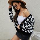 Houndstooth Button Cardigan