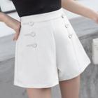 Double-breasted Wide Leg Shorts