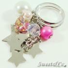 Sweet Neon Stars Fuchsia Pearl Silver Ring