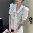 Short-sleeve Plain Shirt / Tie / Vest