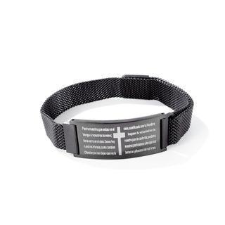 Fashion Classic Plated Black Cross Scripture Geometry 316l Stainless Steel Bracelet Black - One Size