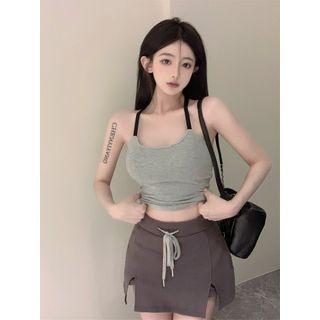 Slim-fit Halter Top / Slim-fit Skort