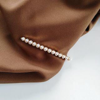 Faux Pearl Hair Clip 1 Pc - Hair Clip - Gold - One Size