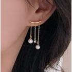 S925 Silver Faux Pearl Tassel Earring As Shown In Figure - One Size