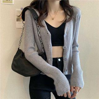 Ribbed Cardigan / Crop Camisole Top