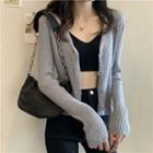Ribbed Cardigan / Crop Camisole Top