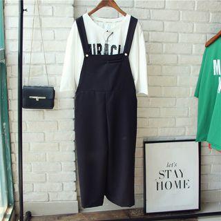 Plain Straight Cut Pinafore Jumpsuit