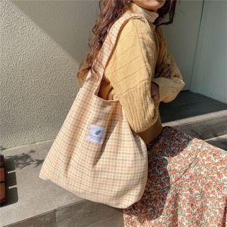 Houndstooth Canvas Tote Bag
