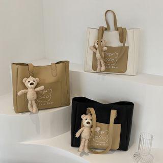 Bear Print Shoulder Bag ( With Bear Charm )