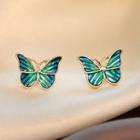 Butterfly Stud Earring 1 Pair - Silver Pin - Butterfly - One Size