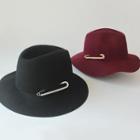 Faux Pearl Safety Pin Fedora Hat