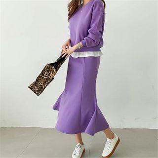 Set: Layered Hem Pullover + Mermaid Skirt