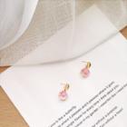 Resin Dried Flower Dangle Earring Flower - Pink - One Size