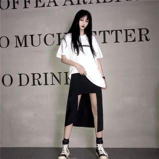 Plain Dipback Midi Skirt