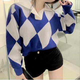 Pattern Collared Sweater