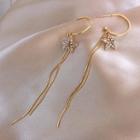 Rhinestone Star Metal Fringe Dangle Earring 1 Pair - As Shown In Figure - One Size