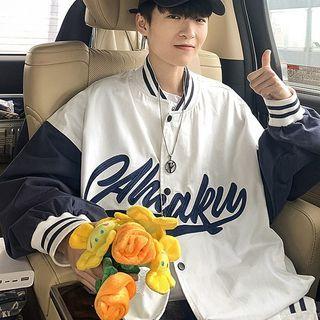 Embroidered Color Block Panel Jacket