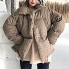 Plaid Puffer Jacket As Shown In Figure - One Size