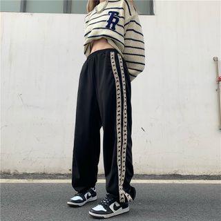 Pattern Trim Jogger Pants