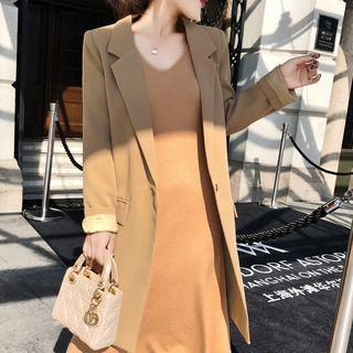 Button Blazer / Knit Tank Dress / Set