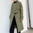 Detachable Double-breasted Long Coat