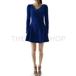 Wrap-front A-line Dress